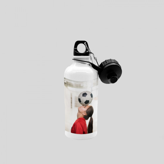 Water bottle 500 ml. with DOUBLE SCREW CAP and carabiner