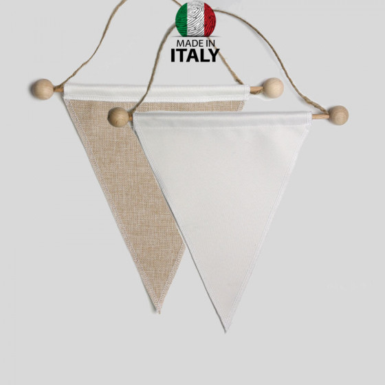 Fabric Pennants with Sublimation Jute Back 22x25 cm.