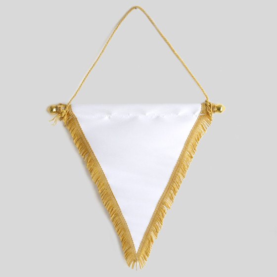 Gagliardetti tessuto bianco con Frangia Oro 22x25 cm.