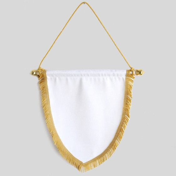 White fabric pennants with...